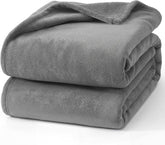 Grey wool blanket, soft flannel bed blanket | 50x60 inch fuzzy comfortable blanket, multi-purpose bed, sofa, sofa, travel, camping