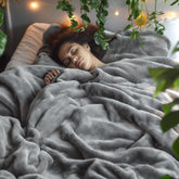 Soft wool bed blanket full-size gray - soft, lightweight, plush, comfortable, luxurious ultra-fine fiber blanket, 84x90 inches