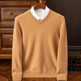 2026 Men's 100% Merino Wool Cashmere V-neck Sweater Hoodie