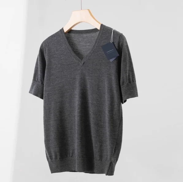 Wool casual short sleeved T-shirt