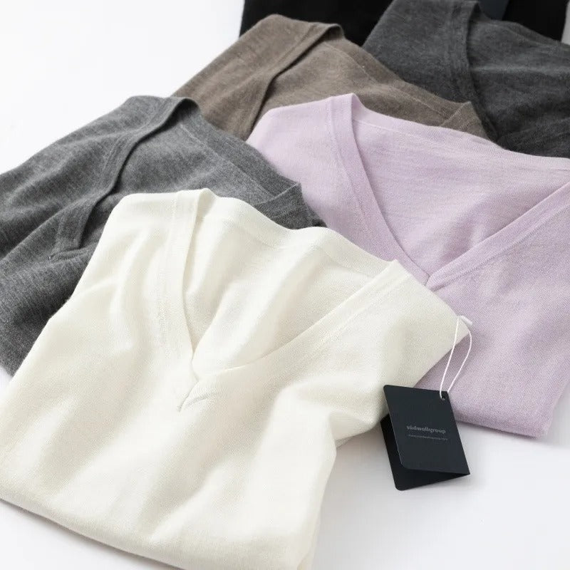 Wool casual short sleeved T-shirt