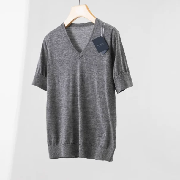 Wool casual short sleeved T-shirt