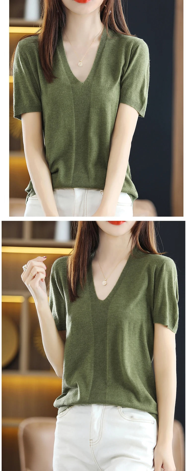 Women's wool fashion T-shirt
