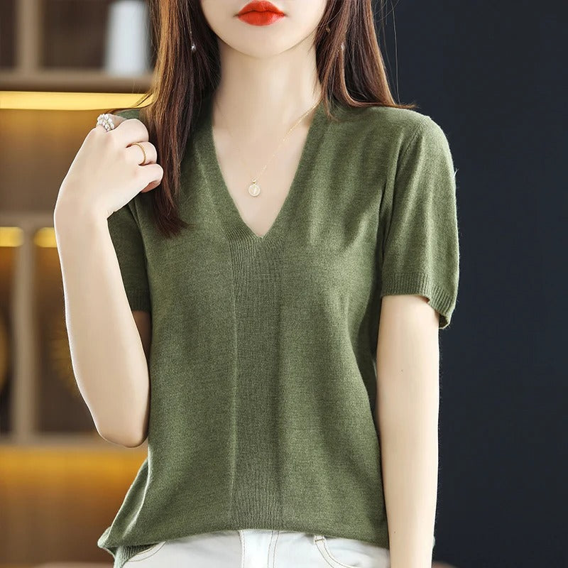 Women's wool fashion T-shirt