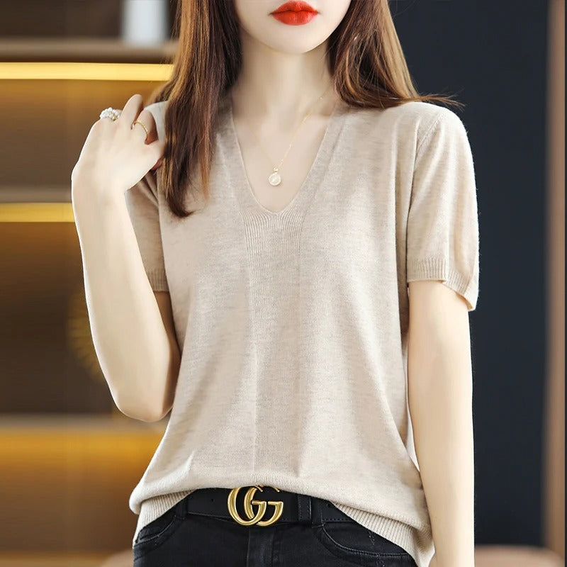 Women's wool fashion T-shirt