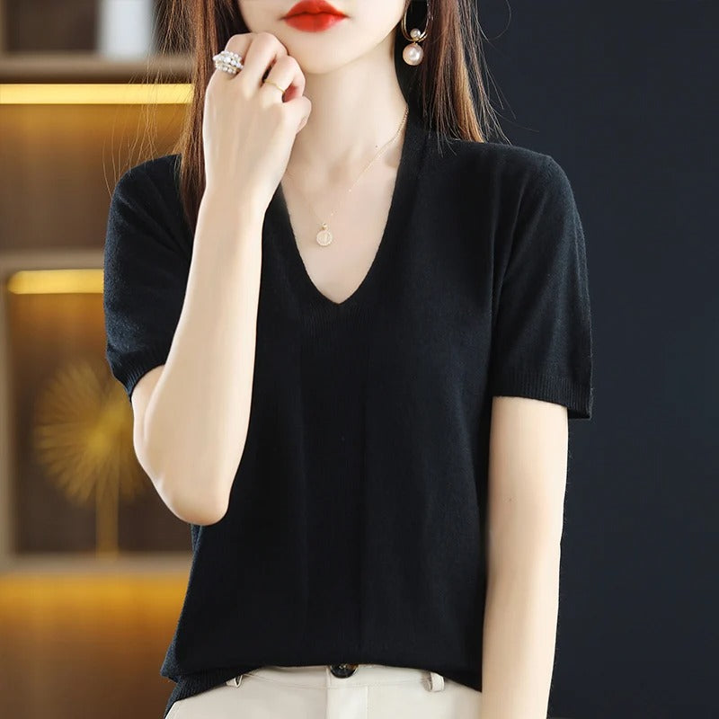 Women's wool fashion T-shirt