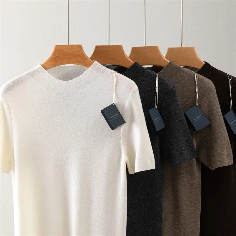 Neutral wool fashionable T-shirt