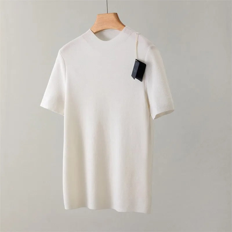 Neutral wool fashionable T-shirt