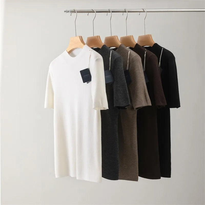 Neutral wool fashionable T-shirt