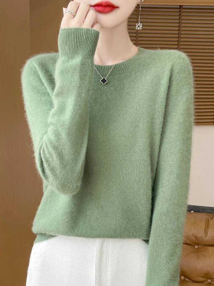 Women's wool fashionable long sleeved T-shirt