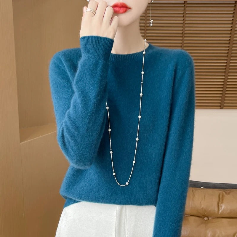Women's wool fashionable long sleeved T-shirt