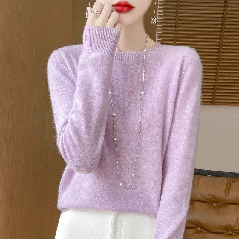 Women's wool fashionable long sleeved T-shirt