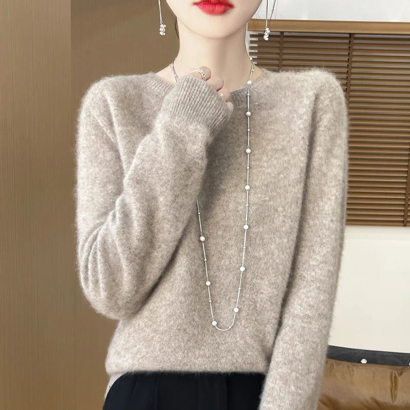 Women's wool fashionable long sleeved T-shirt