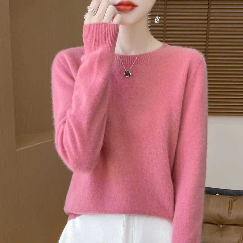 Women's wool fashionable long sleeved T-shirt