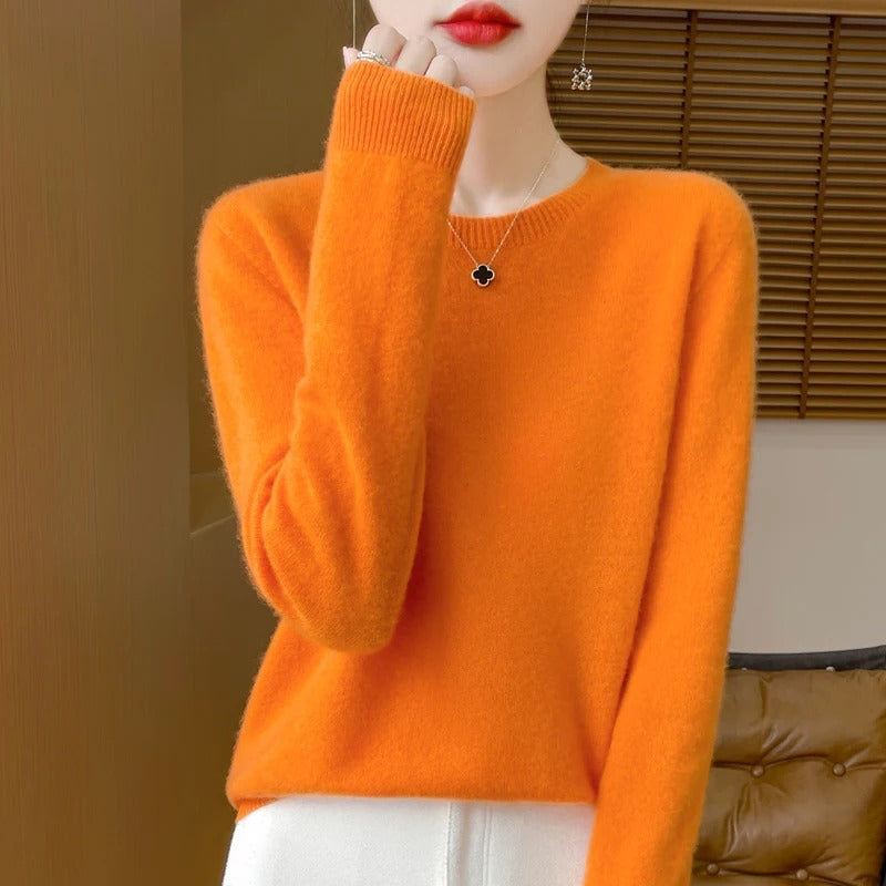 Women's wool fashionable long sleeved T-shirt
