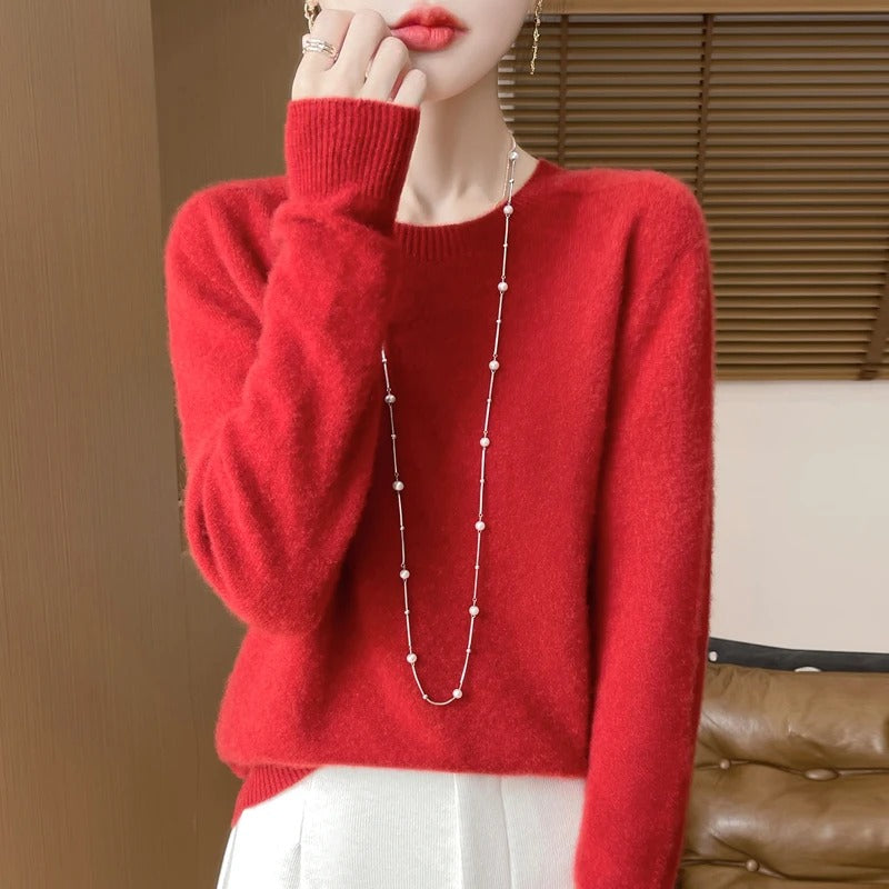 Women's wool fashionable long sleeved T-shirt