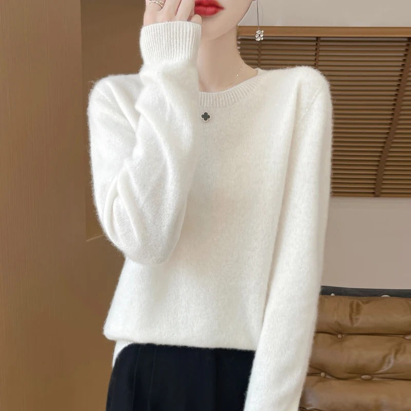 Women's wool fashionable long sleeved T-shirt
